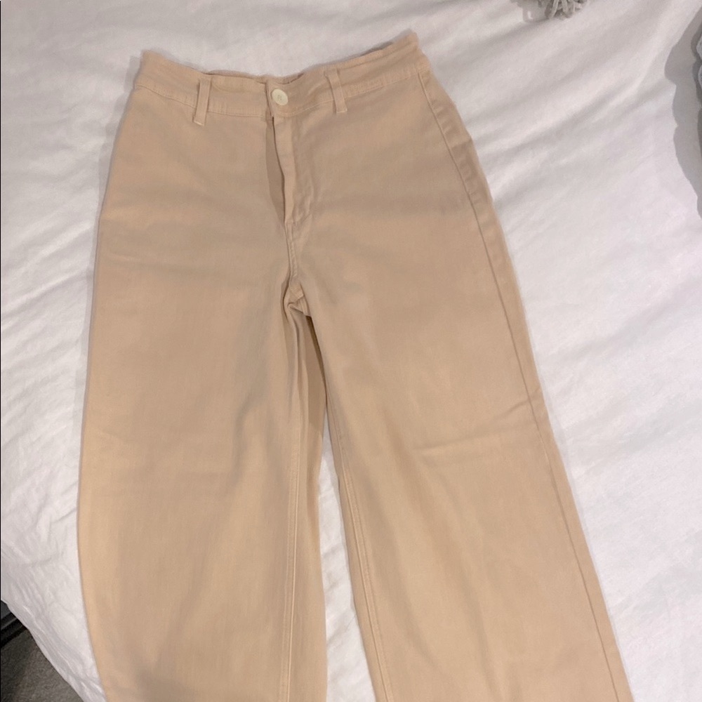 OAT  New York peachy tan high waist Wide-Leg Pants NWOT Sz 10